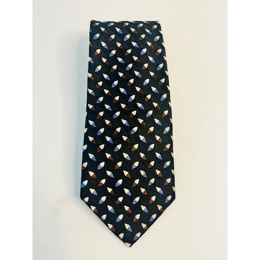 ROBERT TALBOTT BEST OF CLASS COLORFUL GEOMETRIC TIE 100% SILK MADE IN USA